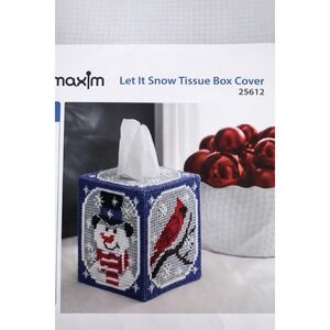 Mary Maxim Plastic Canvas Kit #25612 Let It Snow Tissue Box Cover New Package